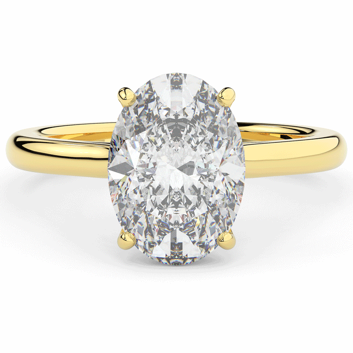 2.05CT.TW OVAL LAB DIAMOND UNDERHALO ENGAGEMENT RING - Nazarelle
