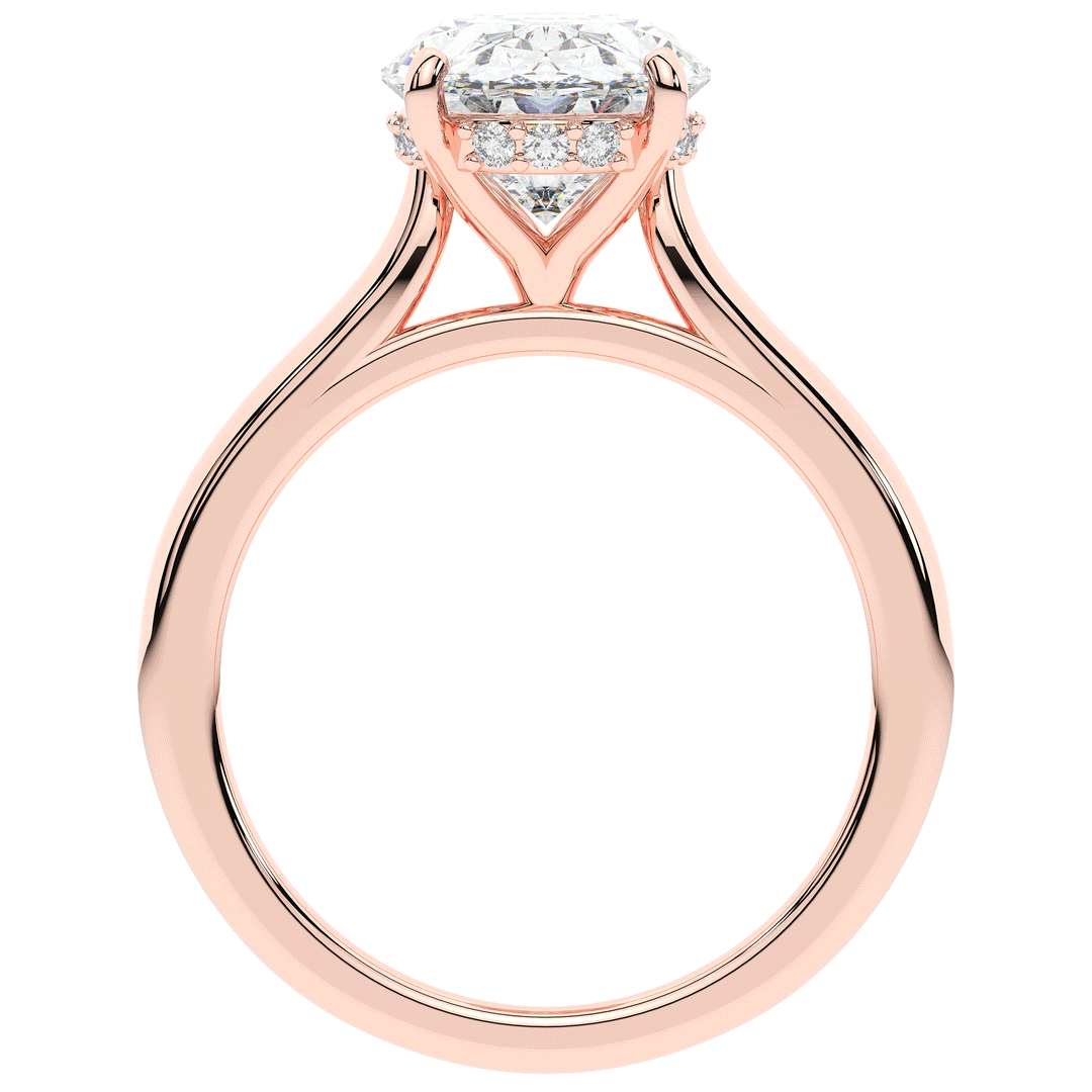 2.05CT.TW OVAL LAB DIAMOND UNDERHALO ENGAGEMENT RING - Nazarelle