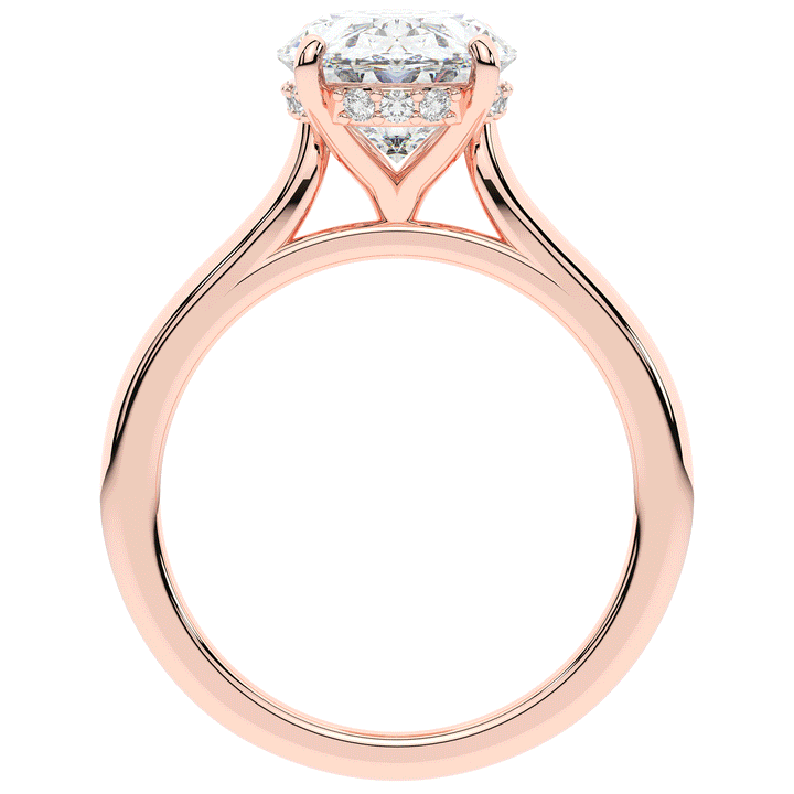 2.05CT.TW OVAL LAB DIAMOND UNDERHALO ENGAGEMENT RING - Nazarelle
