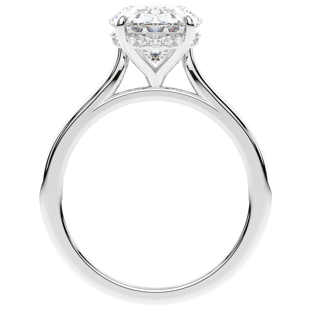2.05CT.TW OVAL LAB DIAMOND UNDERHALO ENGAGEMENT RING - Nazarelle