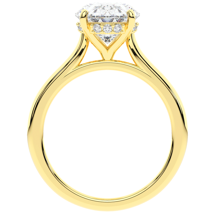 2.05CT.TW OVAL LAB DIAMOND UNDERHALO ENGAGEMENT RING - Nazarelle