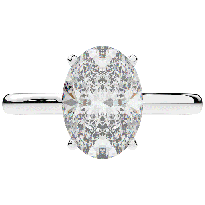 2.05CT.TW OVAL LAB DIAMOND UNDERHALO ENGAGEMENT RING - Nazarelle