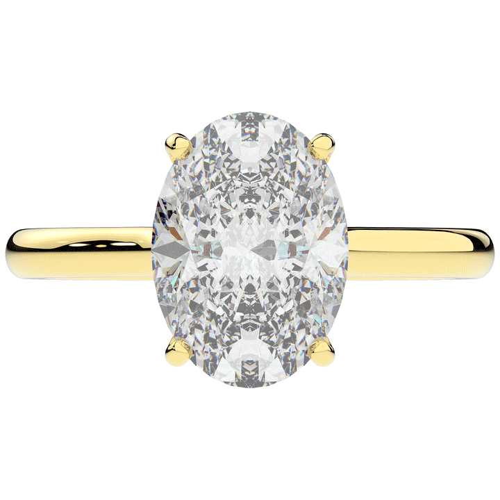 2.05CT.TW OVAL LAB DIAMOND UNDERHALO ENGAGEMENT RING - Nazarelle