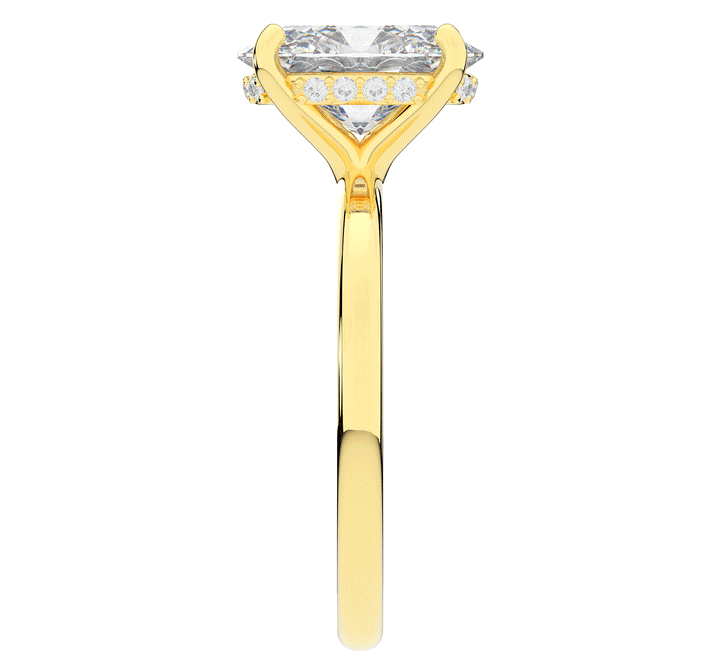 2.06CT.TW OVAL LAB DIAMOND UNDERHALO SOLIATIRE ENGAGEMENT RING - Nazarelle