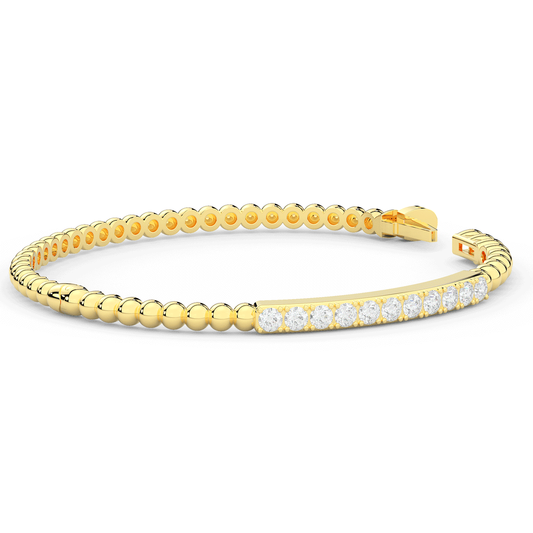 1.10CT.TW ROUND LAB DIAMOND BANGLE - Nazarelle