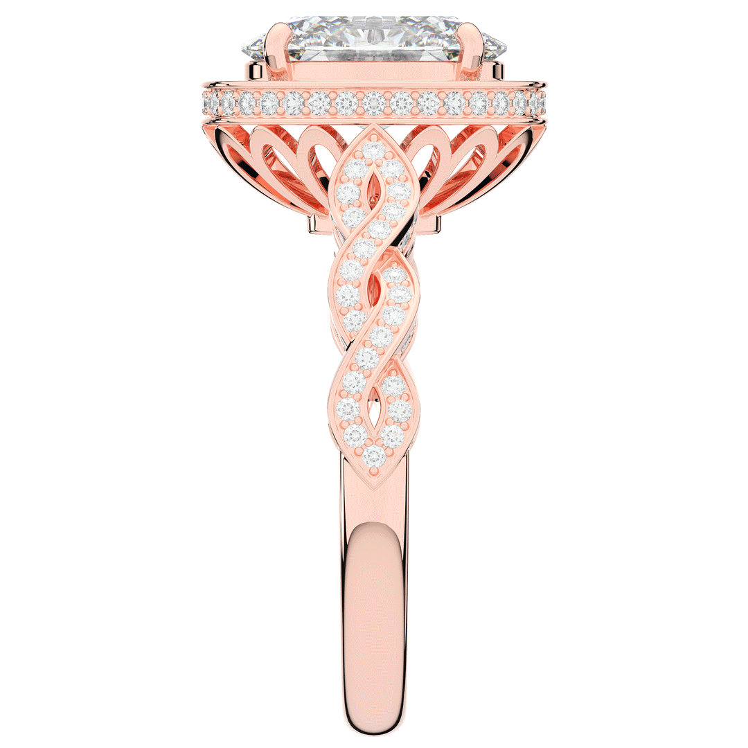 3.10CT.TW OVAL LAB DIAMOND HALO ENGAGEMENT RING - Nazarelle