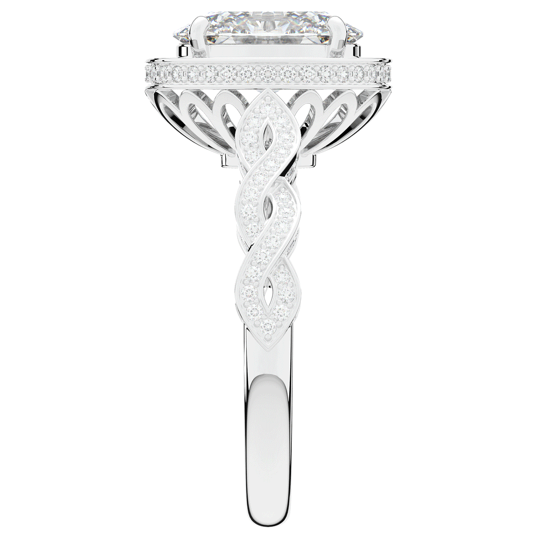 3.10CT.TW OVAL LAB DIAMOND HALO ENGAGEMENT RING - Nazarelle