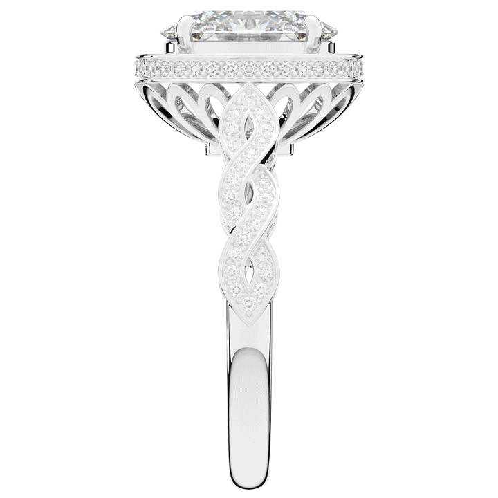 3.10CT.TW OVAL LAB DIAMOND HALO ENGAGEMENT RING - Nazarelle