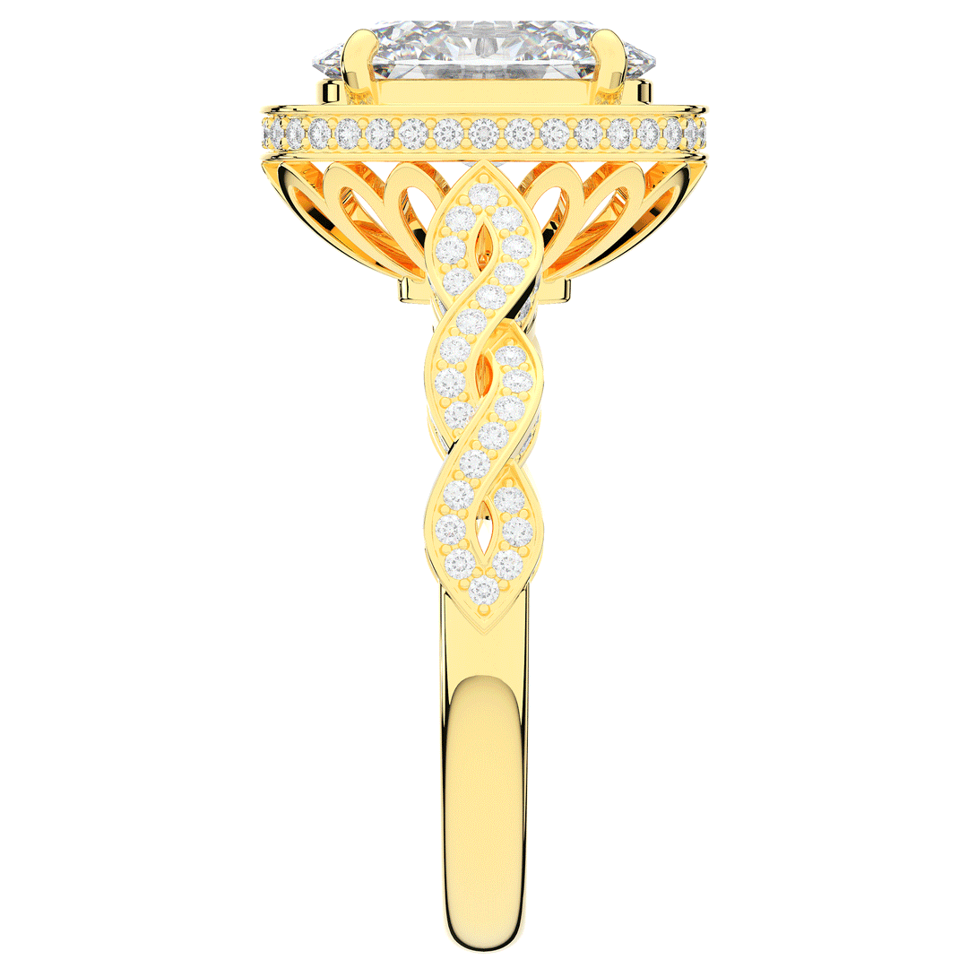 3.10CT.TW OVAL LAB DIAMOND HALO ENGAGEMENT RING - Nazarelle