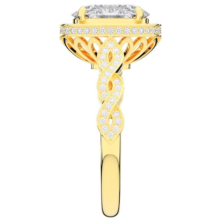 3.10CT.TW OVAL LAB DIAMOND HALO ENGAGEMENT RING - Nazarelle