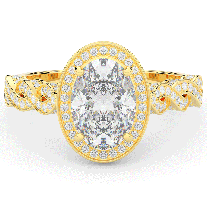 3.10CT.TW OVAL LAB DIAMOND HALO ENGAGEMENT RING - Nazarelle