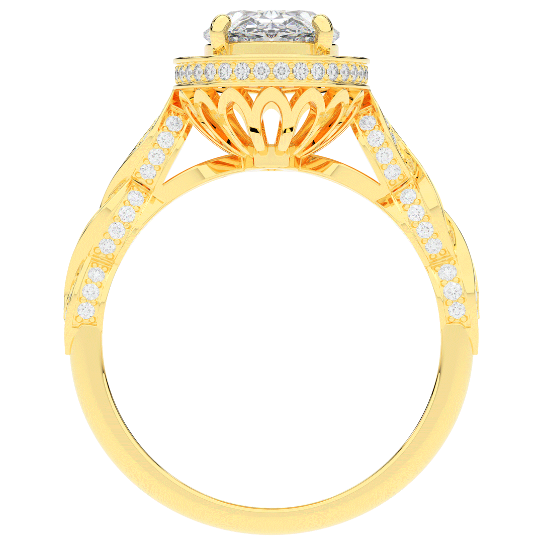 3.10CT.TW OVAL LAB DIAMOND HALO ENGAGEMENT RING - Nazarelle