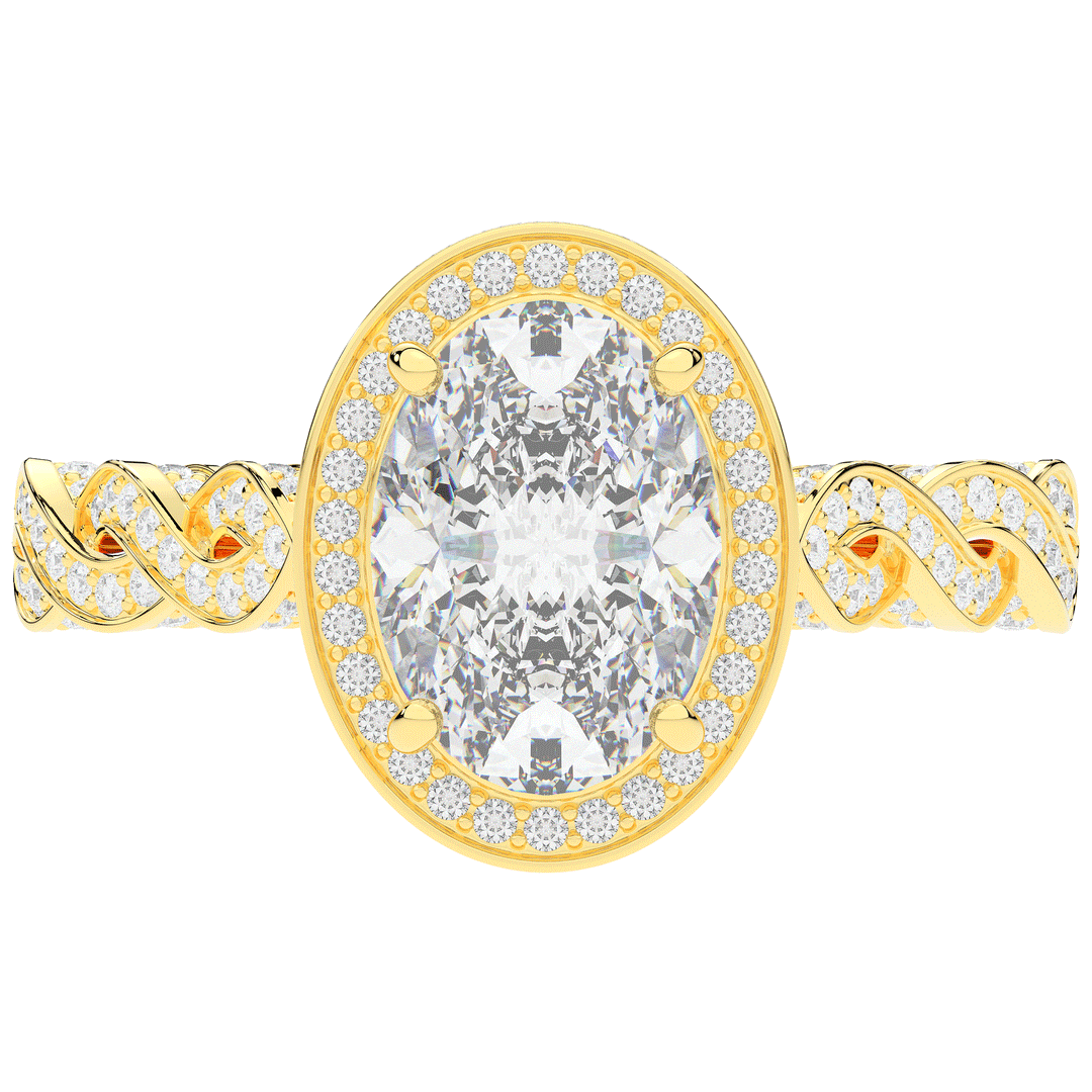 3.10CT.TW OVAL LAB DIAMOND HALO ENGAGEMENT RING - Nazarelle
