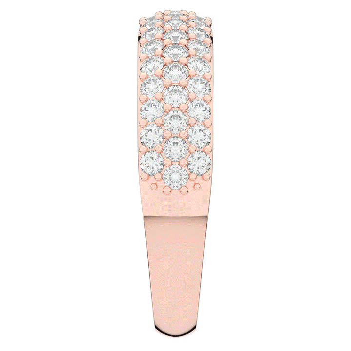 0.90CT.TW ROUND LAB DIAMOND 3 ROW WEDDING BAND - Nazarelle
