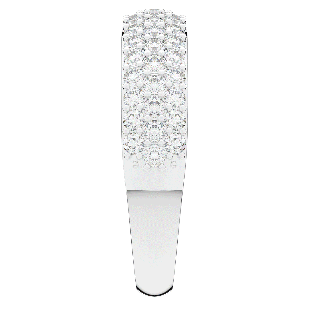 0.90CT.TW ROUND LAB DIAMOND 3 ROW WEDDING BAND - Nazarelle