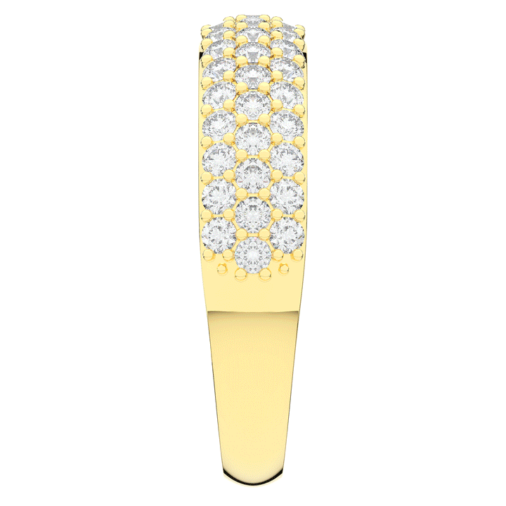 0.90CT.TW ROUND LAB DIAMOND 3 ROW WEDDING BAND - Nazarelle