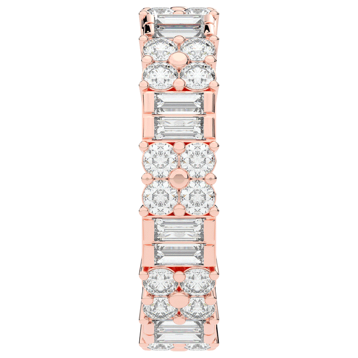 2.00CT.TW BAGUETTE AND ROUND LAB DIAMOND ETERNITY WEDDING BAND - Nazarelle