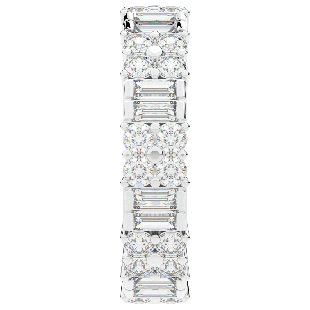 2.00CT.TW BAGUETTE AND ROUND LAB DIAMOND ETERNITY WEDDING BAND - Nazarelle
