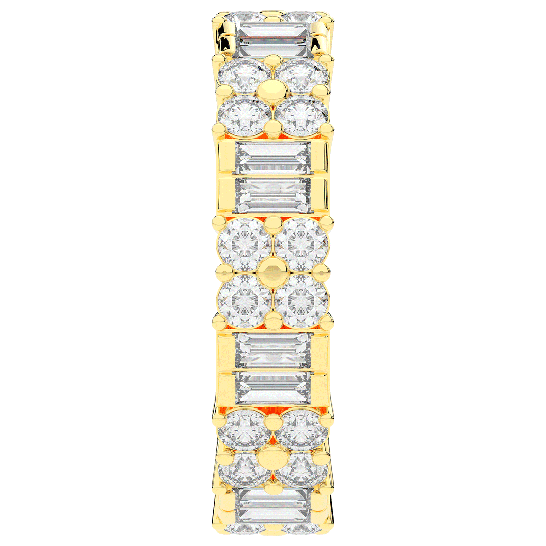 2.00CT.TW BAGUETTE AND ROUND LAB DIAMOND ETERNITY WEDDING BAND - Nazarelle