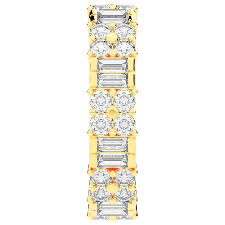 2.00CT.TW BAGUETTE AND ROUND LAB DIAMOND ETERNITY WEDDING BAND - Nazarelle