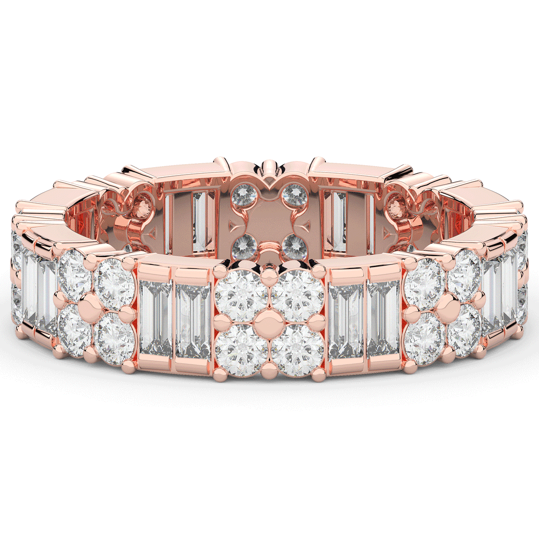 2.00CT.TW BAGUETTE AND ROUND LAB DIAMOND ETERNITY WEDDING BAND - Nazarelle