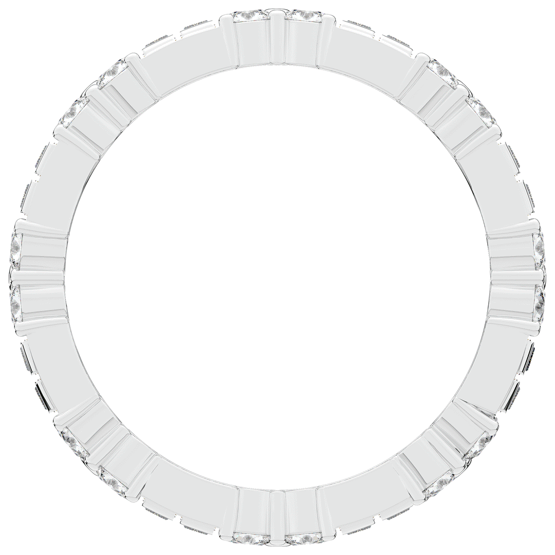 2.00CT.TW BAGUETTE AND ROUND LAB DIAMOND ETERNITY WEDDING BAND - Nazarelle