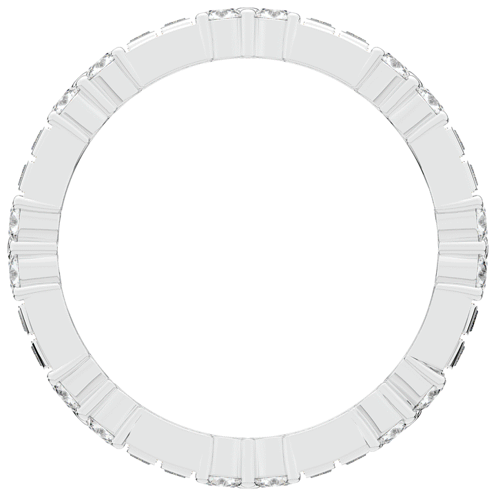 2.00CT.TW BAGUETTE AND ROUND LAB DIAMOND ETERNITY WEDDING BAND - Nazarelle