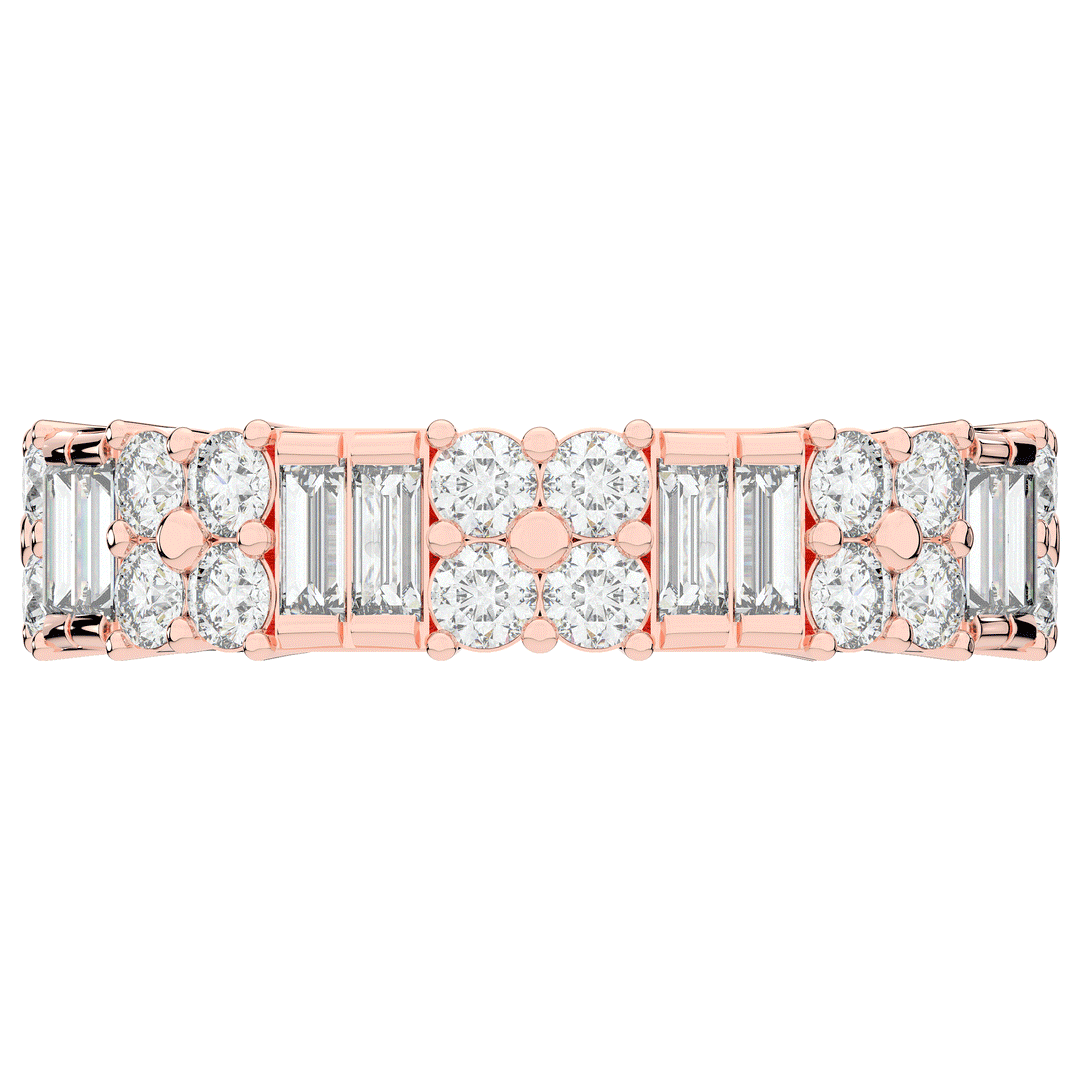 2.00CT.TW BAGUETTE AND ROUND LAB DIAMOND ETERNITY WEDDING BAND - Nazarelle