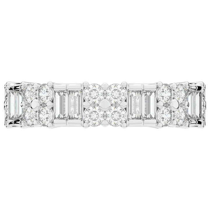 2.00CT.TW BAGUETTE AND ROUND LAB DIAMOND ETERNITY WEDDING BAND - Nazarelle