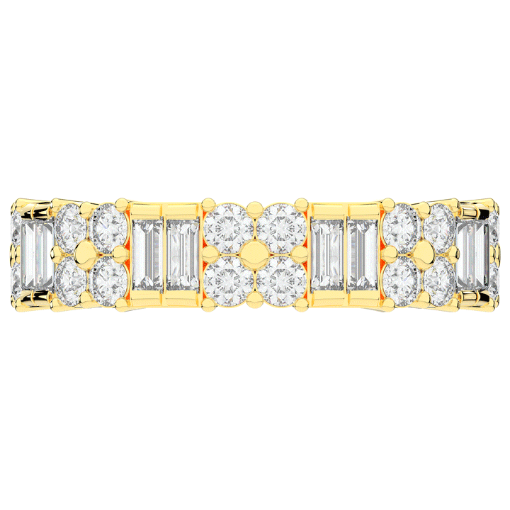 2.00CT.TW BAGUETTE AND ROUND LAB DIAMOND ETERNITY WEDDING BAND - Nazarelle