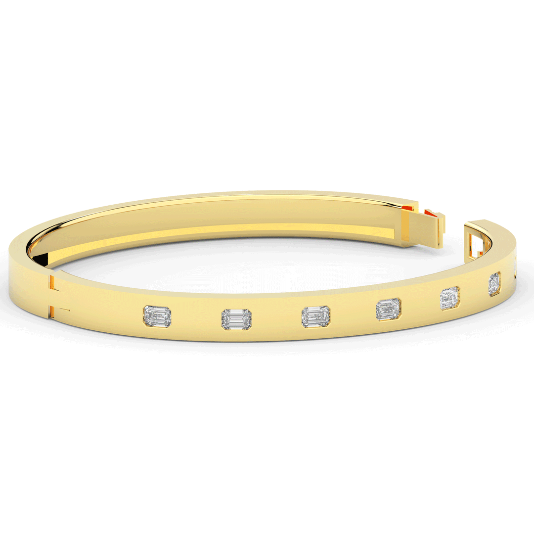 1.25CT.TW ROUND LAB DIAMOND BEZEL SET BANGLE - Nazarelle