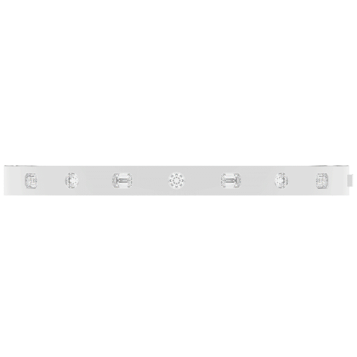 1.00CT.TW ROUND AND EMERALD CUT LAB DIAMOND BEZEL SET BANGLE - Nazarelle