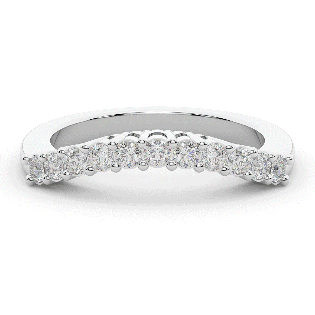 0.30CT.TW ROUND LAB DIAMOND CONTOUR WEDDING BAND - Nazarelle