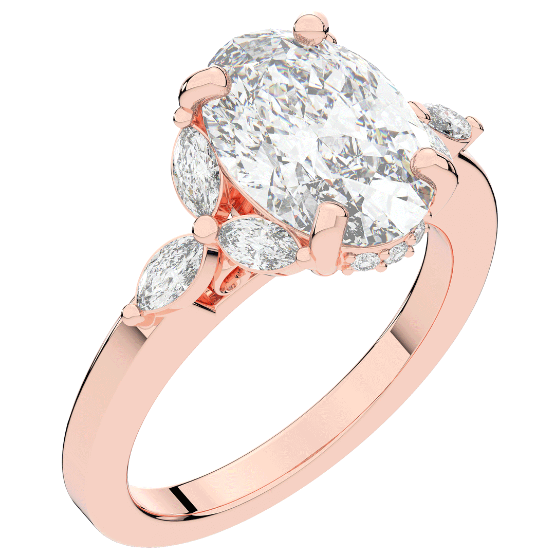 2.85CT.TW OVAL LAB DIAMOND ENGAGEMENT RING - Nazarelle