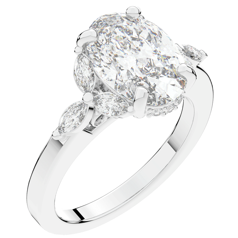 2.85CT.TW OVAL LAB DIAMOND ENGAGEMENT RING - Nazarelle