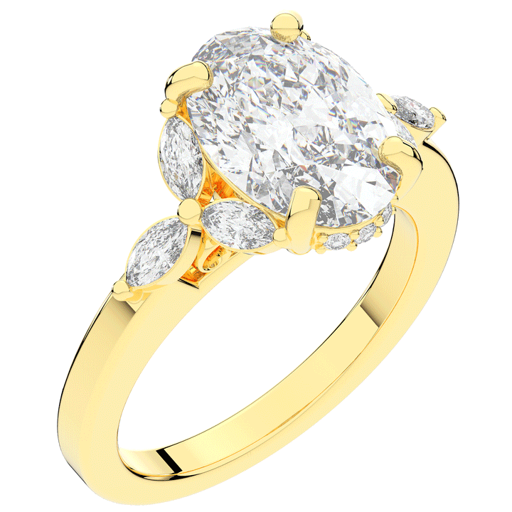 2.85CT.TW OVAL LAB DIAMOND ENGAGEMENT RING - Nazarelle