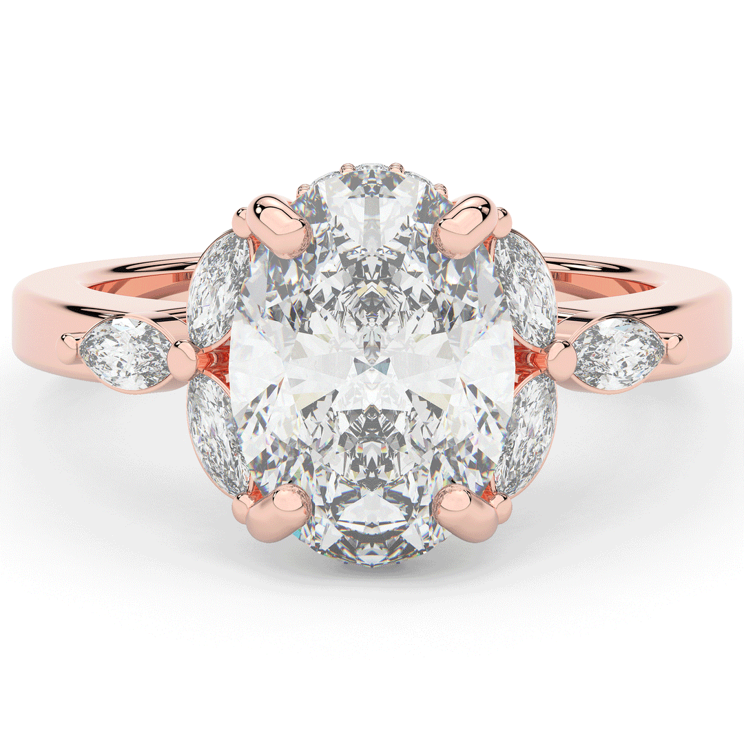 2.85CT.TW OVAL LAB DIAMOND ENGAGEMENT RING - Nazarelle