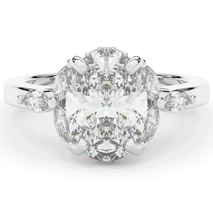 2.85CT.TW OVAL LAB DIAMOND ENGAGEMENT RING - Nazarelle