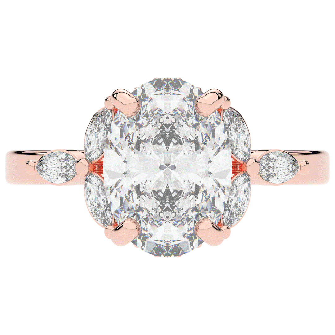 2.85CT.TW OVAL LAB DIAMOND ENGAGEMENT RING - Nazarelle