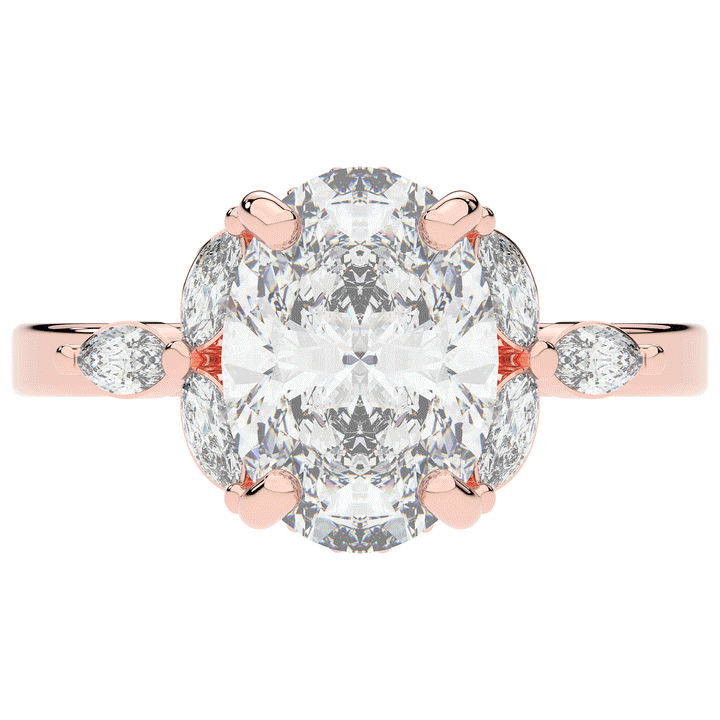 2.85CT.TW OVAL LAB DIAMOND ENGAGEMENT RING - Nazarelle