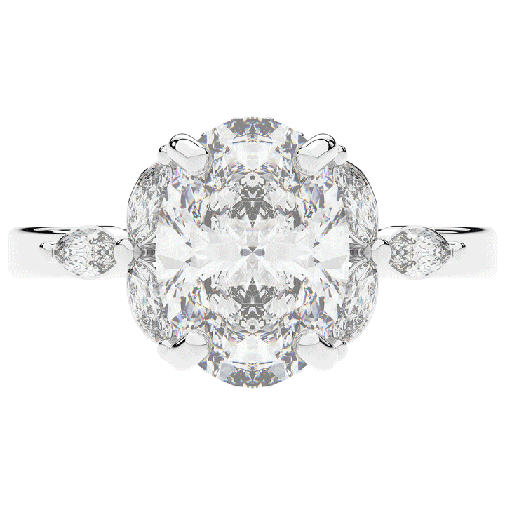 2.85CT.TW OVAL LAB DIAMOND ENGAGEMENT RING - Nazarelle