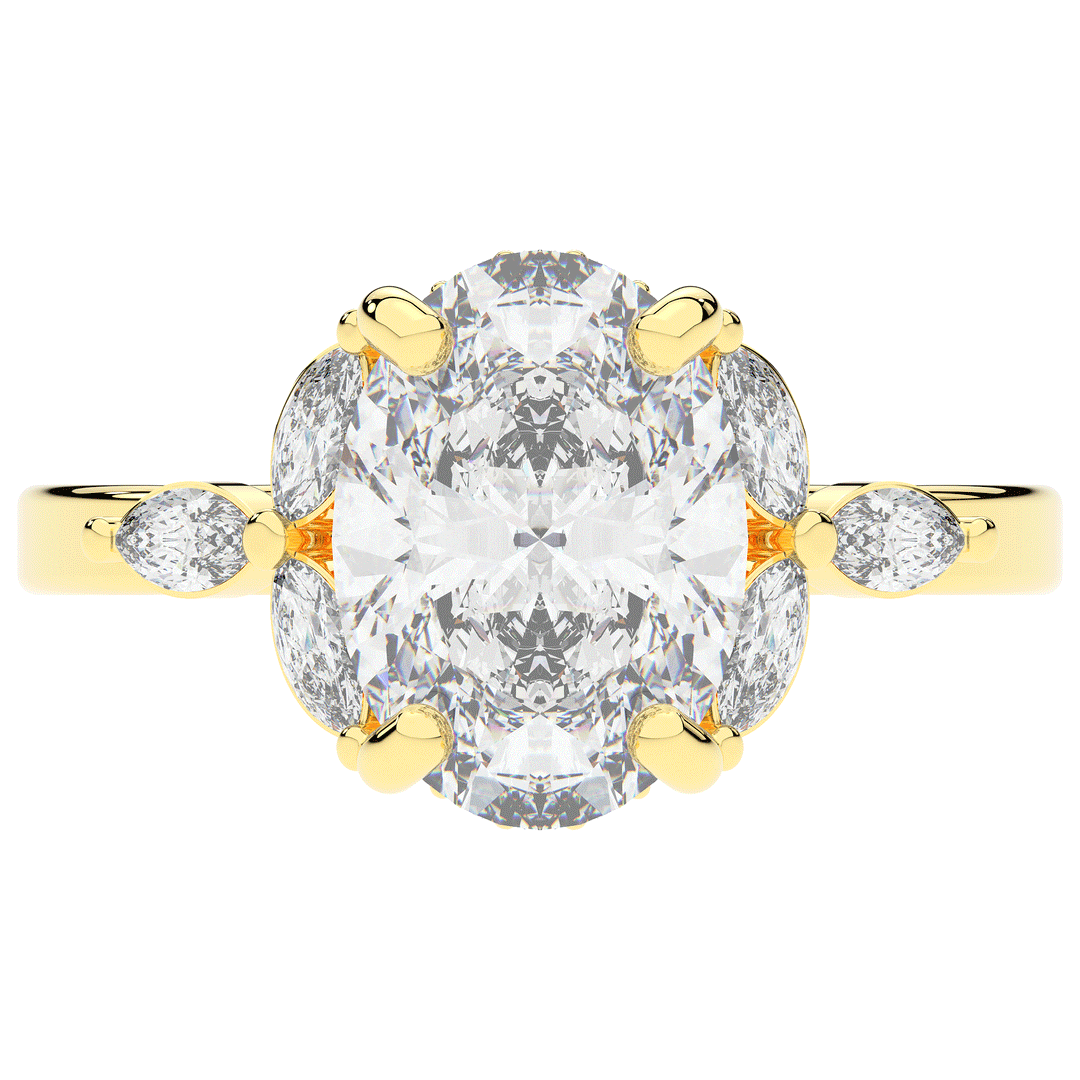 2.85CT.TW OVAL LAB DIAMOND ENGAGEMENT RING - Nazarelle