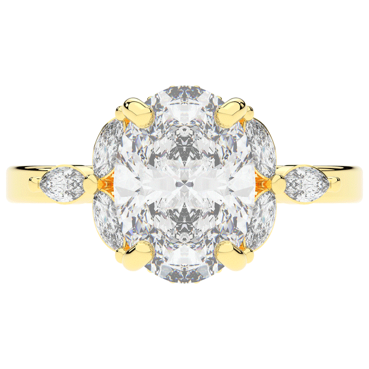 2.85CT.TW OVAL LAB DIAMOND ENGAGEMENT RING - Nazarelle
