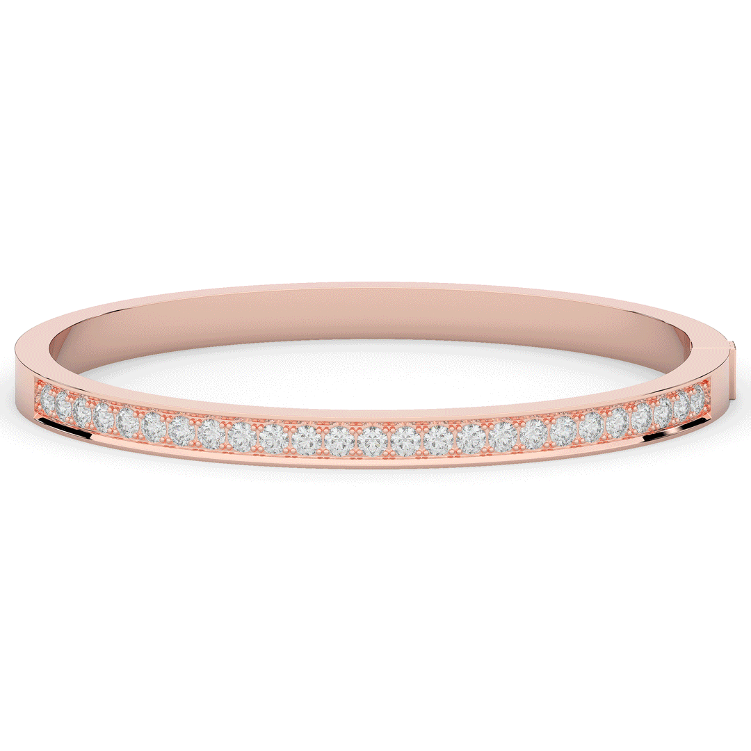 1.25CT.TW ROUND LAB DIAMOND BANGLE - Nazarelle