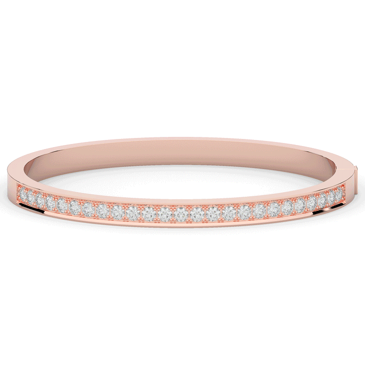 1.25CT.TW ROUND LAB DIAMOND BANGLE - Nazarelle