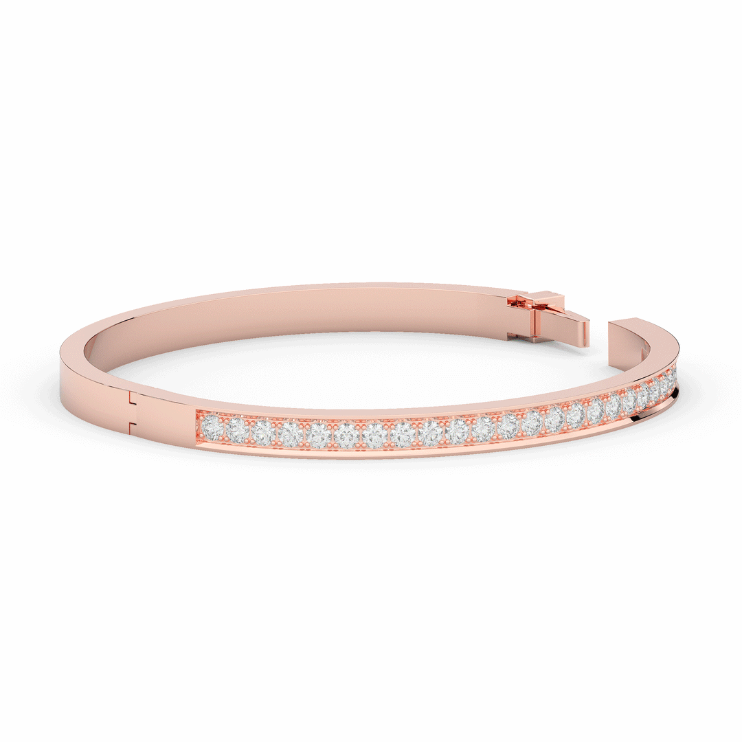 1.25CT.TW ROUND LAB DIAMOND BANGLE - Nazarelle