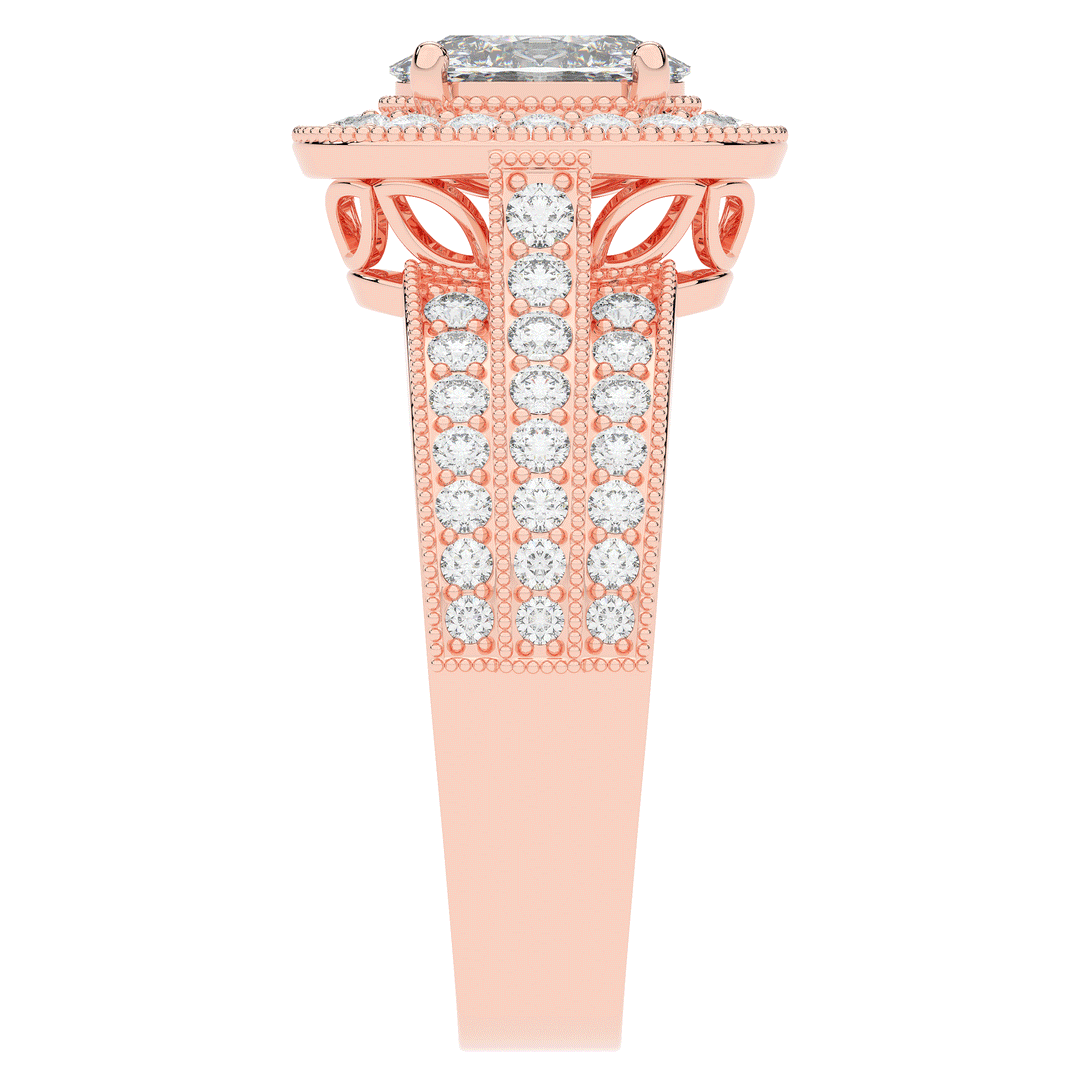 1.80CT.TW OVAL LAB DIAMOND HALO ENGAGEMENT RING - Nazarelle