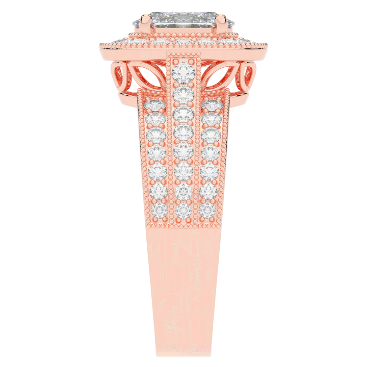 1.80CT.TW OVAL LAB DIAMOND HALO ENGAGEMENT RING - Nazarelle