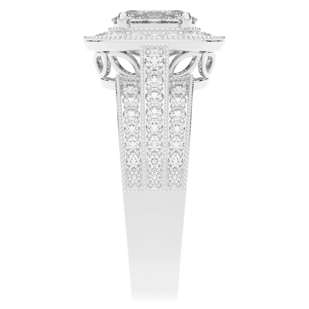 1.80CT.TW OVAL LAB DIAMOND HALO ENGAGEMENT RING - Nazarelle