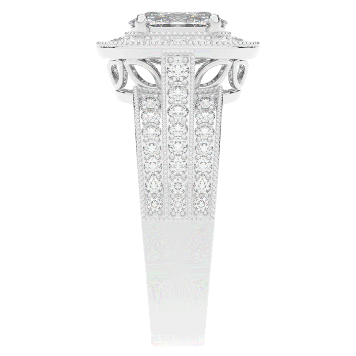 1.80CT.TW OVAL LAB DIAMOND HALO ENGAGEMENT RING - Nazarelle